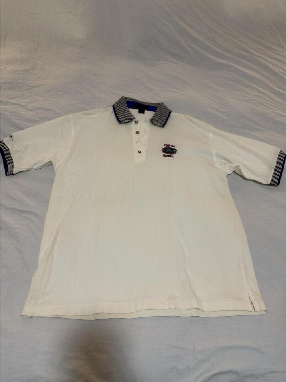 Vintage Florida Gators Antigua White Golf Polo Shirt Men Large 193